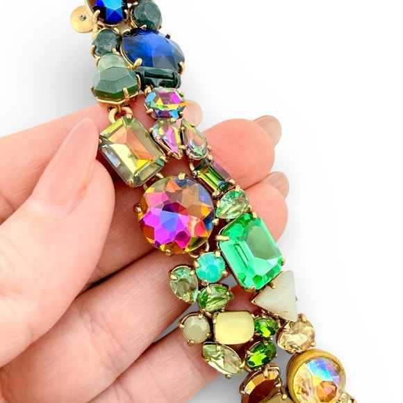 J. Crew Brulee Ombre Multicolor Rainbow Gemstone Bracelet - Picture 3 of 8